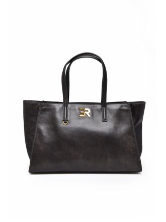 Ermanno Scervino Brown Angelica Double Handle Cowhide Leather Tote Bag
