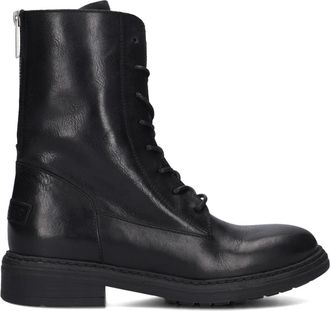 Shabbies Amsterdam Lacey Duck Leren Laarzen Zwart - Dames - Veterlaarzen - Zwart - 37 EU - Leer - Schoenen