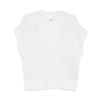 Allude Truien & Vesten, Dames, Wit, S, Vest met V-hals