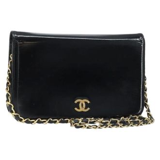 Chanel Pre-owned Cross Body Bags, female, Black, Size: ONE SIZE Pre-owned Wallet on chain