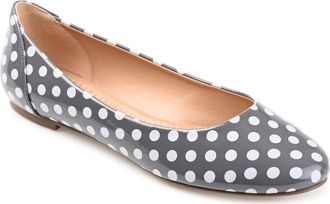 Journee Collection JOURNEE Kavn Flat in Grey/White Dot at Nordstrom Rack, Size 7.5