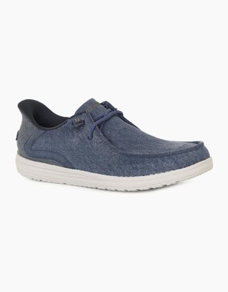 Skechers Mens Slip In Melson Mens Canvas Shoes - Den Denim Blue Canva - Size: 11