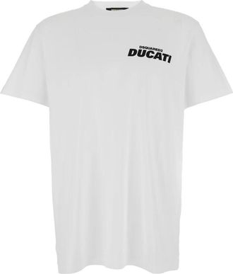 Dsquared2 T-shirt Capsule X Ducati - Heren - T-shirts - Wit - XL - Katoen - Tops