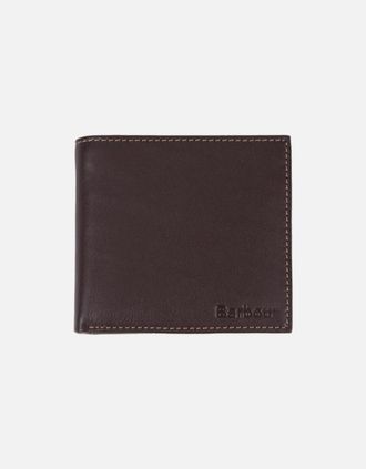 Barbour Mens Barbour Elvington Billfold Coin Wallet BR56 Brown - Size: ONE size
