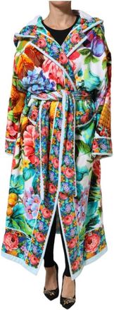 Dolce & Gabbana Badjasjas - Dames - Jas met riem - Veelkleurig - M - Leer - Jassen