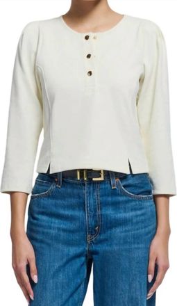 Nation Ltd Janney Henley Top In Porcelain