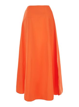 Tagliatore Technical Fabric A-Line Skirt - Orange