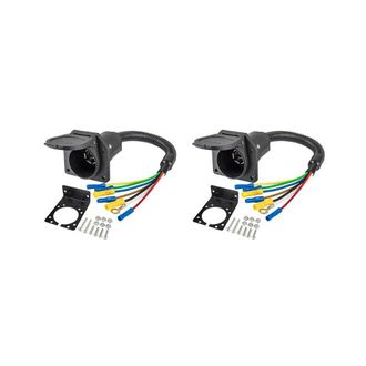 OEM Conector De Luces Para Remolque De Caravana De 7 V&iacute;as (2 Unidades), Adaptador De Cable El&eacute;ctrico De 7 Pines, Convertidor R&aacute;pido Con Soporte De Montaje