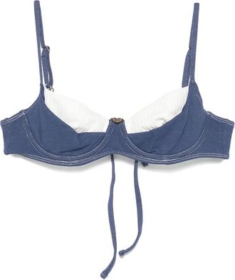 Frankies Bikinis x Bella Hadid Top bikini Jolene con ferretto - Blu