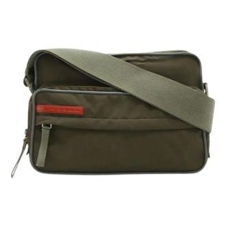 Prada Pre-owned Cross Body Bags, female, Green, Size: ONE SIZE Pre-owned Nylon Shoulder Bag 4Va122