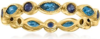 RS Pure Ross-Simons London Blue Topaz and. Sapphire Geometric Ring