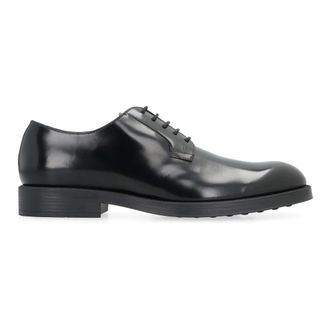 Tod's Dress Shoes, male, Black, 9 UK, Round Toe Leather Derby Shoes