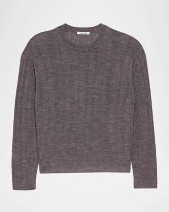 Helmut Lang Men & apos;s Wide-Rib Wool and Nylon Crewneck Sweater