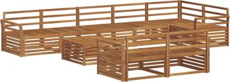 vidaXL Conjunto De Sof&aacute;s De Exterior 9 Uds. Natural Vidaxl