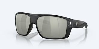 Costa Unisex Diego Polarized Sunglasses In Matte Black Silver Gray Mirror