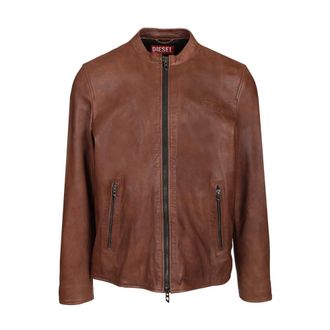 Diesel Leather Jacket - male - Diesel - Leather Jackets - Brown - L - Jackets