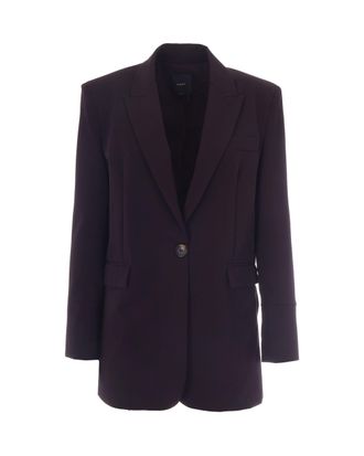 Pinko Dark Burgundy Kamut Single-Breasted Stretch Viscose Blazer