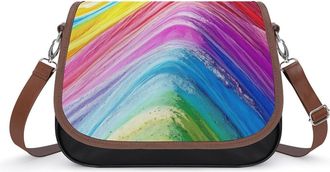 Generic Rainbow Mountain Small Womens Crossbody Bags Shoulder Handbag with Adjustable Strap for Travel