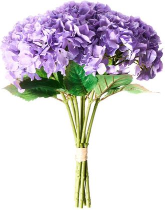 Beliani Ramo De Flores Artificiales Arreglo Floral Preparado Hecho A Mano Hortensias 50 Cm Violeta Pernes