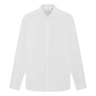 Lyle & Scott Long Sleeve Linen Shirt - Heren - Casual Overhemden - Wit - 2XL - Linnen - Overhemden