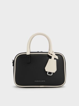 Charles & Keith Mini Sianna Two-Tone Bowling Bag