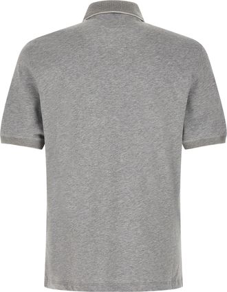 Brunello Cucinelli Mens Gray Cotton Polo Shirt