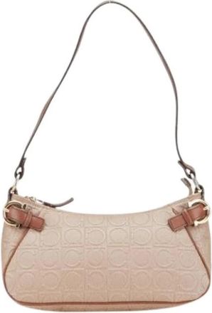 Ferragamo Pre-owned Shoulder Bags, female, Beige, Size: ONE SIZE Pre-owned Shoulder Bag