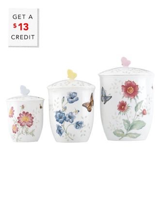Lenox Set Of 3 Butterfly Meadow Canisters