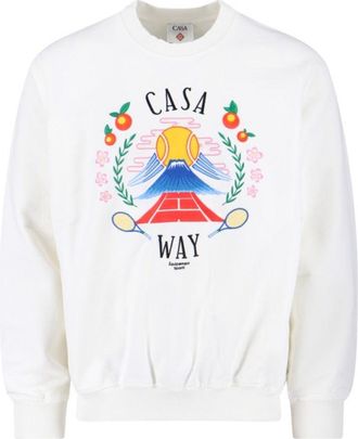 Casablanca Casa Way Mountain Logo Sweatshirt - White