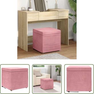 vidaXL Sedia in velluto - Pouf Rosa 41 x 41 x 40 cm Velluto e Legno Ingegnerizzato
