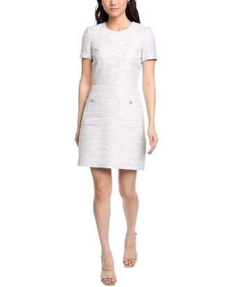 St. John Tweed Contrast Waist Sheath Dress