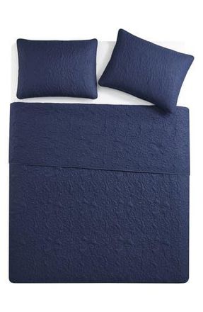 VCNY Home Seashell Solid 3-Piece Quilt Set in Navy at Nordstrom Rack, Size Full/queen