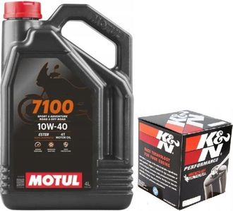 OEM Aceite Motul 7100 10w40 4l + Filtro De Aceite K&n Kn138 4t Suzuki Gsf Dl Gsxr Sv
