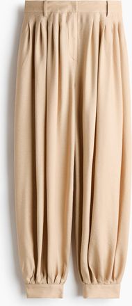 H&M Plissierte Hose mit Balloon Leg - Beige