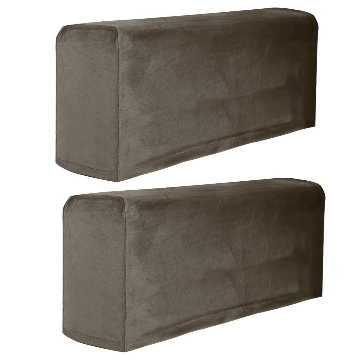 2 Stück Stretch Stuhlbezüge Aus Samt - Elastische Sitzbezüge Für Stühle 38-52cm, Rosa