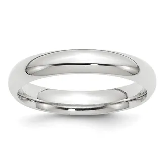 Diamond2Deal 14k White Gold 4mm Standard Weight Comfort Fit Wedding Band Ring