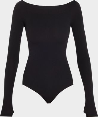 Commando Ballet Off-Shoulder Microfiber Bodysuit