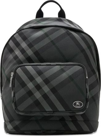 Burberry check-pattern Knight-plaque backpack - men - Polyamide/Polyamide/Polyurethane - One Size - Black