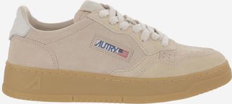 Autry Beige Medalist Low Suede Sneakers