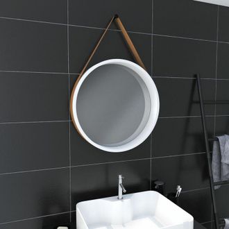 Aurlane Aurlane - Specchio da bagno rotondo tipo barbiere diametro 50 cm - barber white