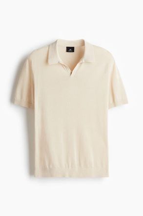 H&M Regular Fit V-neck Polo Shirt in Beige at Nordstrom, Size Xxx-Large