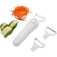 OEM Pelador El&eacute;ctrico De Frutas Y Verduras, Pelador Y Rebanador De Acero Inoxidable, Herramienta De Cocina 3 En 1, Apto Para Manzanas, Zanahorias, Patatas