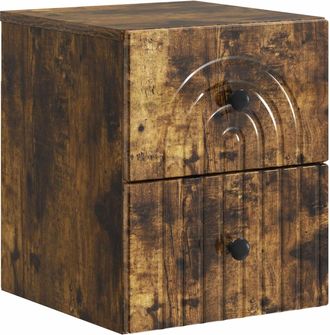 vidaXL Mesita De Noche De Pared Roble Ahumado 33 X 34,5 X 40 Cm Vidaxl