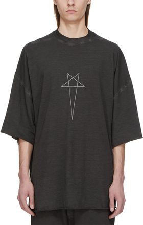 Rick Owens Oversized T-Shirt With Geometric Star-Like Graphic