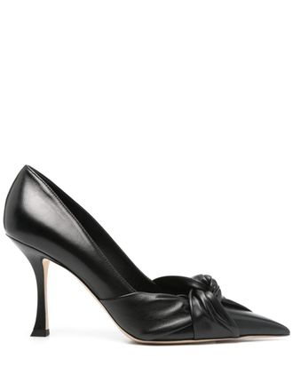 Jimmy Choo London 90mm Hedera pumps - women - Lamb Skin/Calf Leather/Calf Leather - 41 - Black