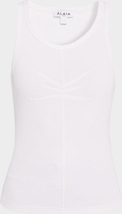 Alaia Darts Stretch Cotton Tank Top