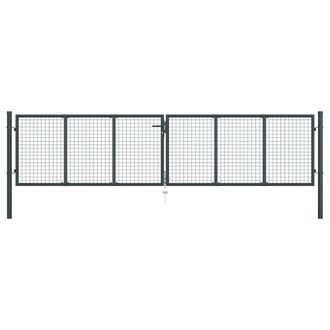 Berkfield Home Mesh Garden Gate Galvanised Steel 400x125 cm Grey