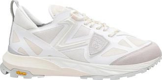 Philippe Model Witte Trekking Sneakers met Rubberen Afwerking - Heren - Sneakers - Wit - 38 EU - Katoen - Schoenen