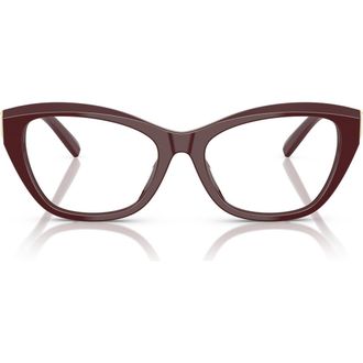 Tiffany & Co. 54mm Cat Eye Optical Glasses in Burgundy/Demo Lens at Nordstrom