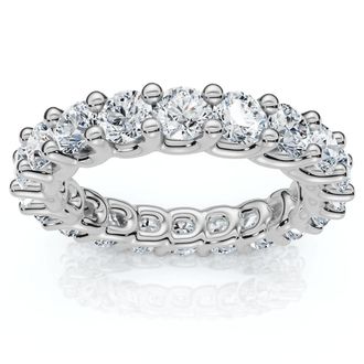 Pompeii3 2 1/2Ct Diamond U Prong Eternity Ring in 14k Gold or Platinum Lab Grown